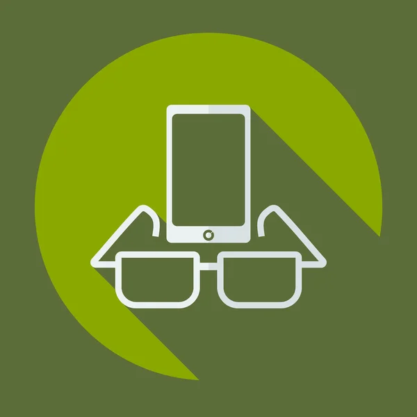 Icône plate gadget téléphone entreprise thème — Image vectorielle