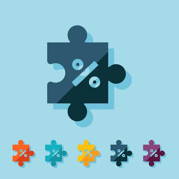 Icons in a flat style puzzle — Stock Vector