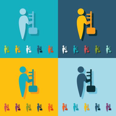 düz simgesi insanlar ve bir iş anahtar konu