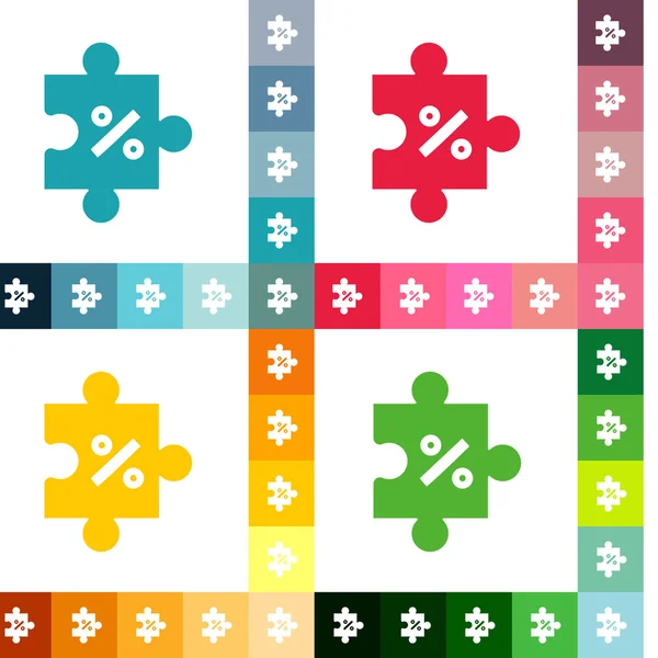 Icônes dans un puzzle de style plat — Image vectorielle
