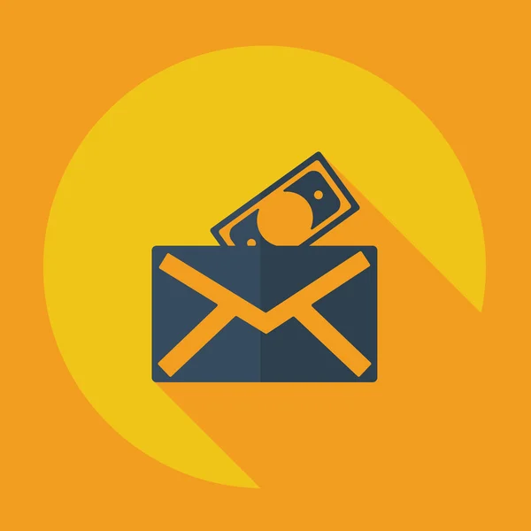 Platte thema-pictogram van de papieren envelop-business — Stockvector