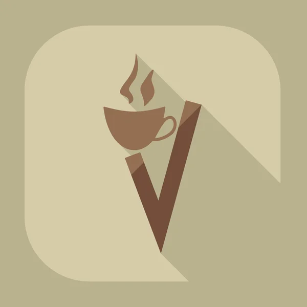 A kávé lapos stílusú ikonok — Stock Vector
