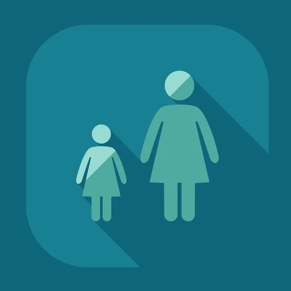 Kvinna med dotter silhouette ikonen — Stock vektor