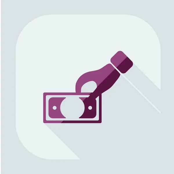 Platte pictogram bankbiljet business thema — Stockvector