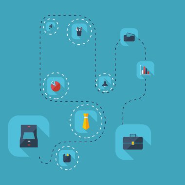 modern iş ofices nesneleri Icons set