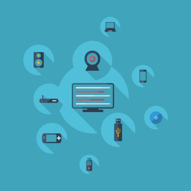 bilgisayar comunication Icons set