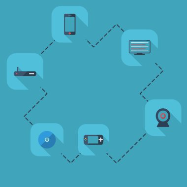 bilgisayar comunication Icons set