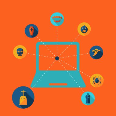 Cadılar Bayramı tatil için modern tasarım Icon set