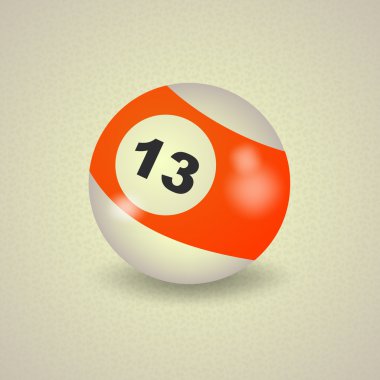 American billiard ball number 13 clipart