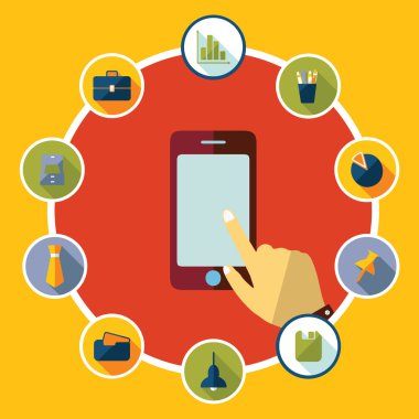 modern tasarım ofis Icons set