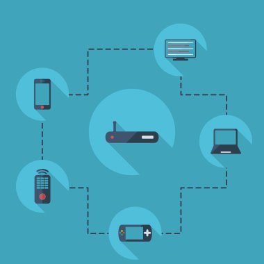 bilgisayar comunication Icons set