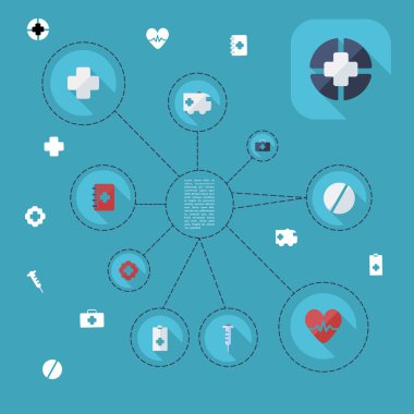 modern tasarım medecine Icons set