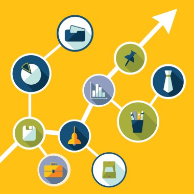 modern tasarım ofis Icons set