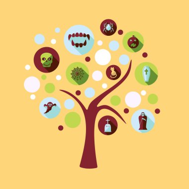 Cadılar Bayramı tatil için modern tasarım Icon set