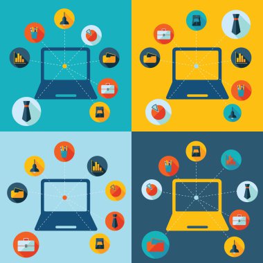 modern tasarım ofis Icons set