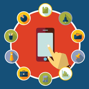 modern tasarım ofis Icons set