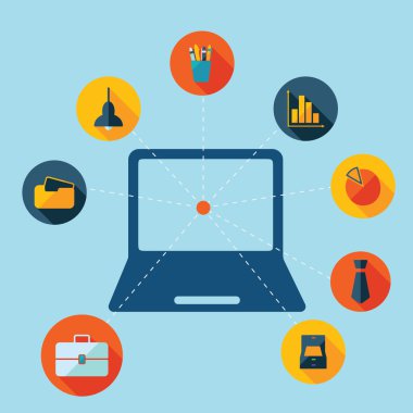 modern tasarım ofis Icons set