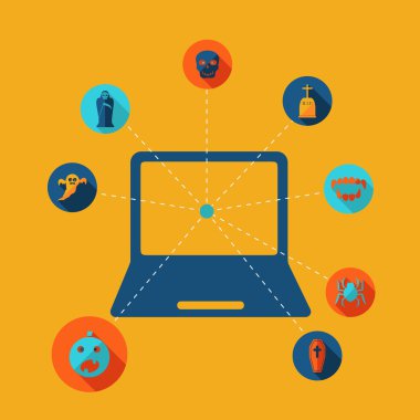 Cadılar Bayramı tatil için modern tasarım Icon set