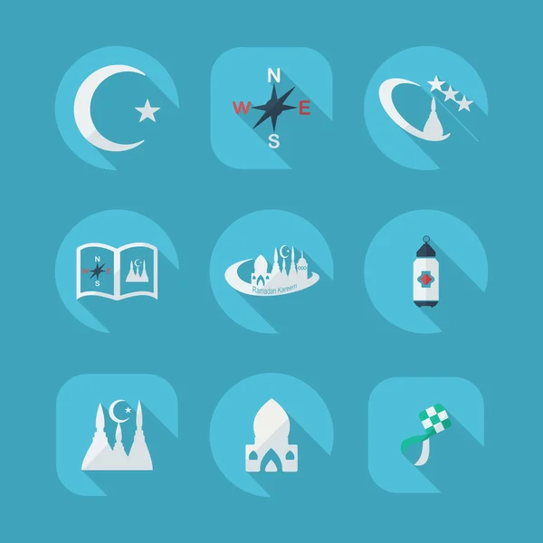 Reeks moderne islamitische iconen ontwerp — Stockvector