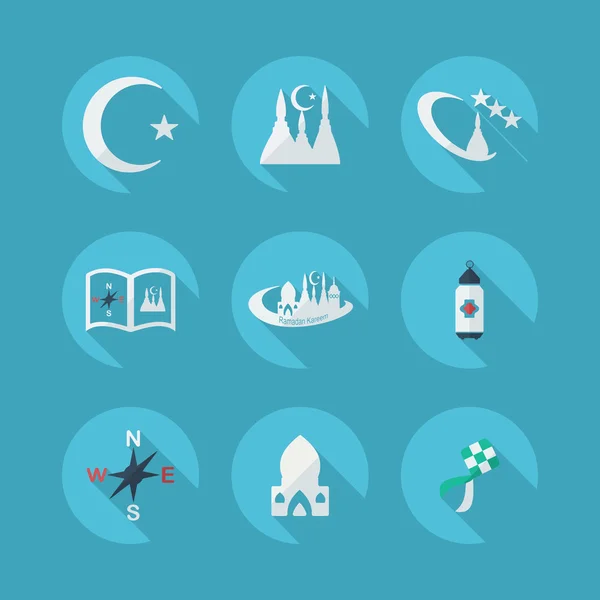 Set modern design Islamic icons — Stock Vector