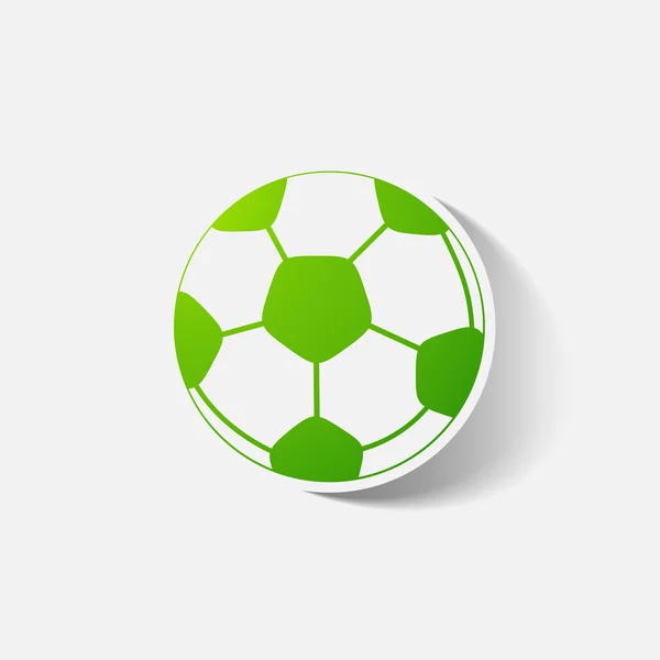 Paper clipped sticker: soccer-ball — Stock Vector