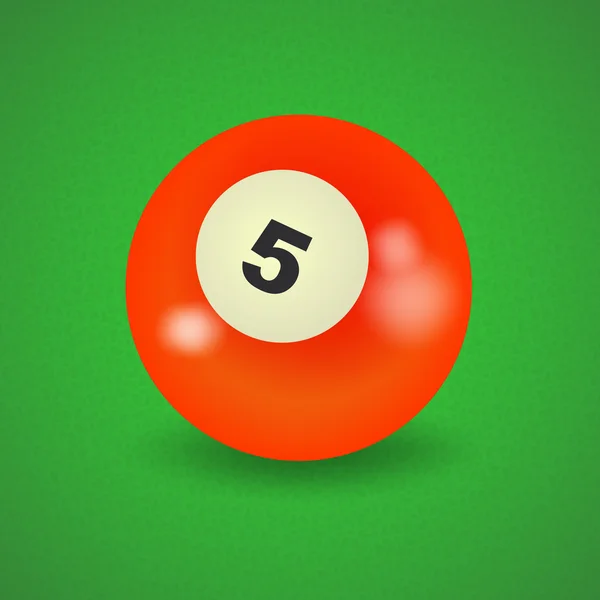 American billiard ball number 5 — Stock Vector