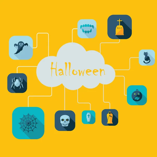Setați pictograma modernă de design pentru vacanța de Halloween — Fotografie de stoc gratuită