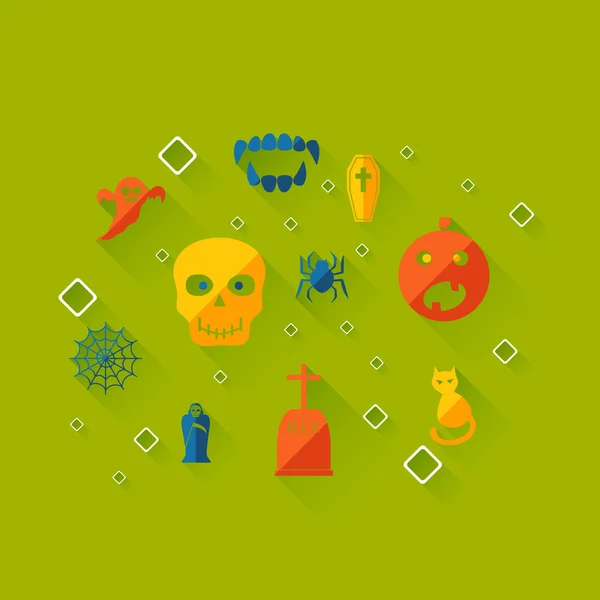 Setați pictograma modernă de design pentru vacanța de Halloween — Vector de stoc