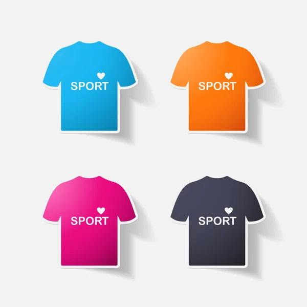 Papel clipado adesivo: t-shirt para esportes — Vetor de Stock