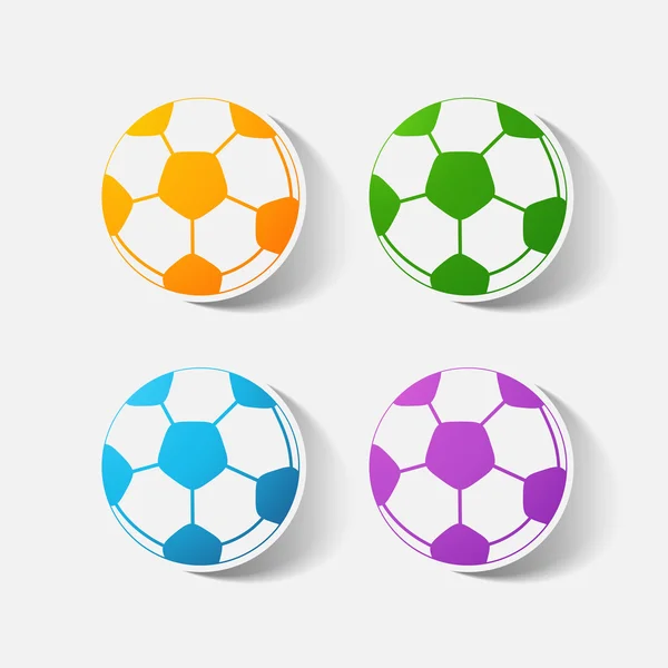 Paper clipped sticker: soccer-ball — Stock Vector