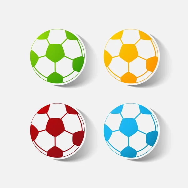 Papier geknipte sticker: voetbal — Stockvector