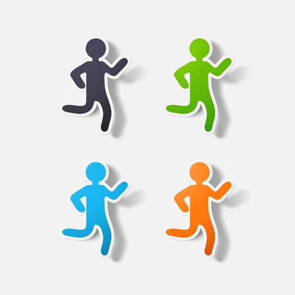 Αυτοκολλητο κομμένους: τρέχοντας άτομο — Διανυσματικό Αρχείο