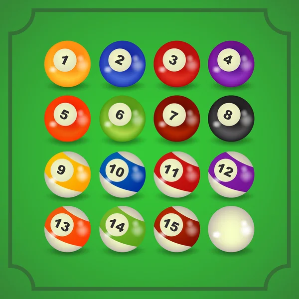 Jeu de boules de billard — Image vectorielle