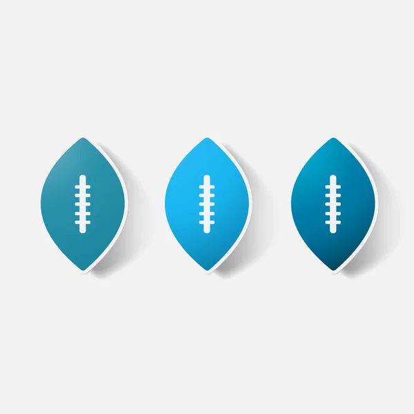 Papel clipado adesivo: bola de rugby — Vetor de Stock