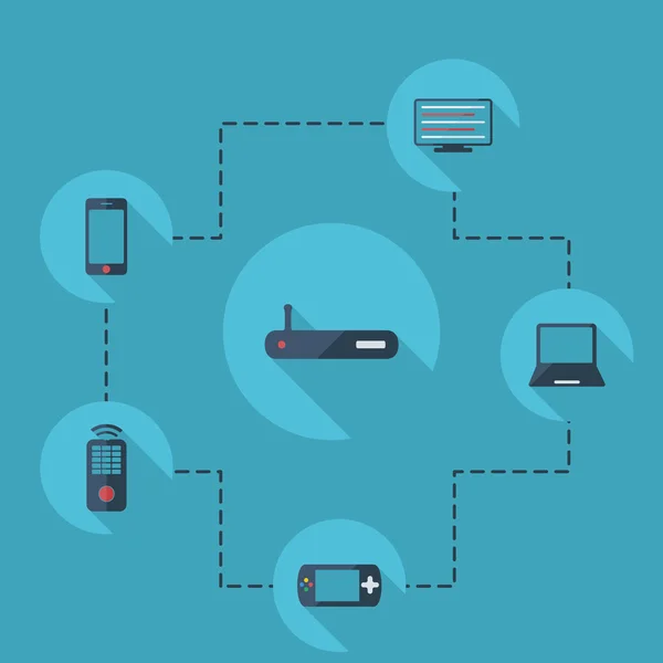 Set computer comunication icons — Stock Vector