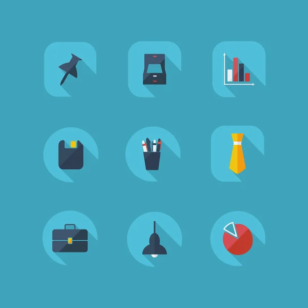 Set modern business ofices objects icons — Stock Vector