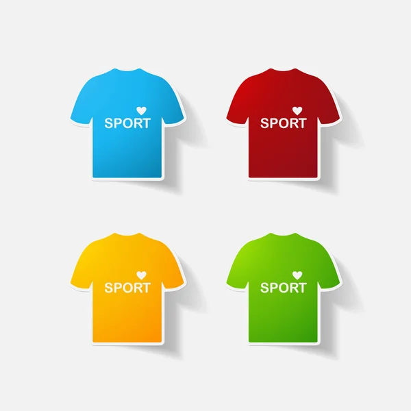Pegatina recortada de papel: camiseta para deportes — Archivo Imágenes Vectoriales