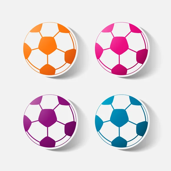 Papier geknipte sticker: voetbal — Stockvector