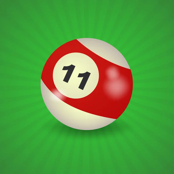 Ballon de billard américain numéro 11 — Image vectorielle