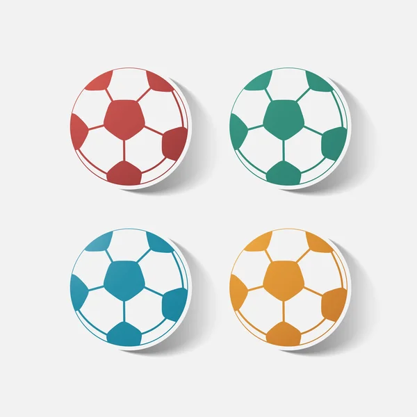 Pegatina recortada de papel: pelota de fútbol — Archivo Imágenes Vectoriales