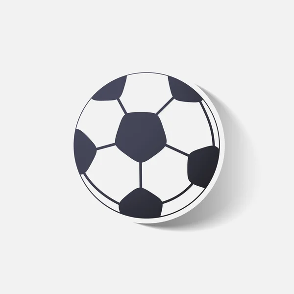 Paper clipped sticker: soccer-ball — Stock Vector