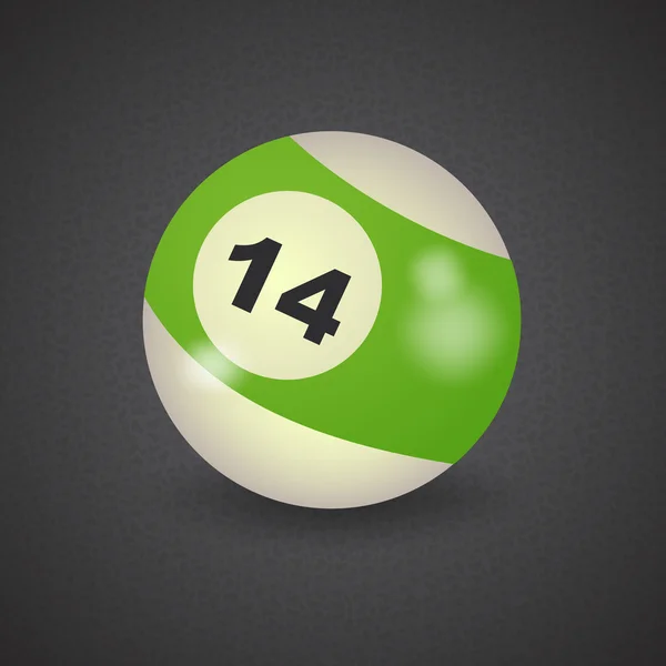 Американский бильярдный мяч номер 14 — стоковый вектор