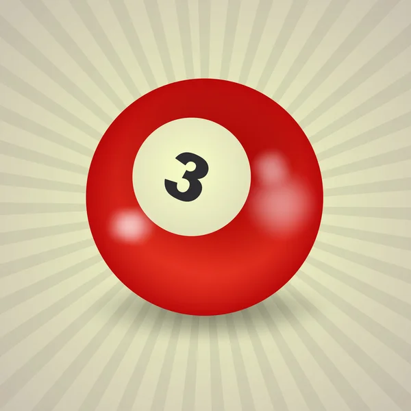 American billiard ball number 3 — Stock Vector