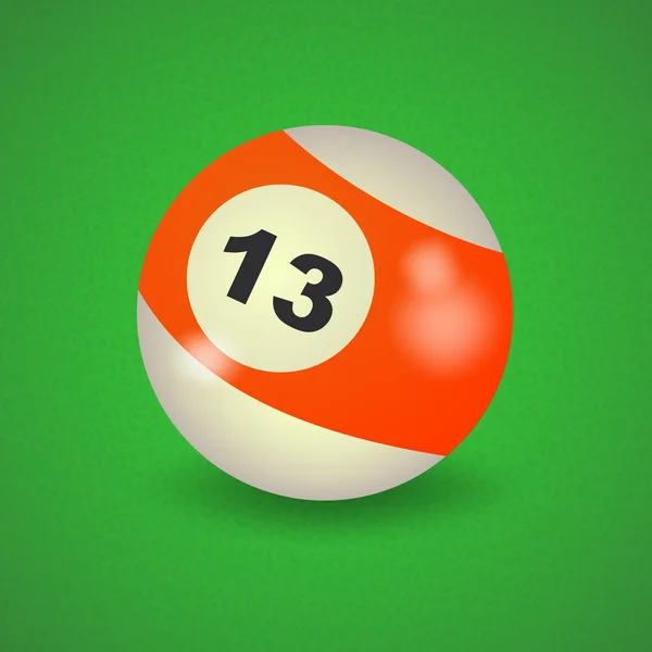 Ballon de billard américain numéro 13 — Image vectorielle