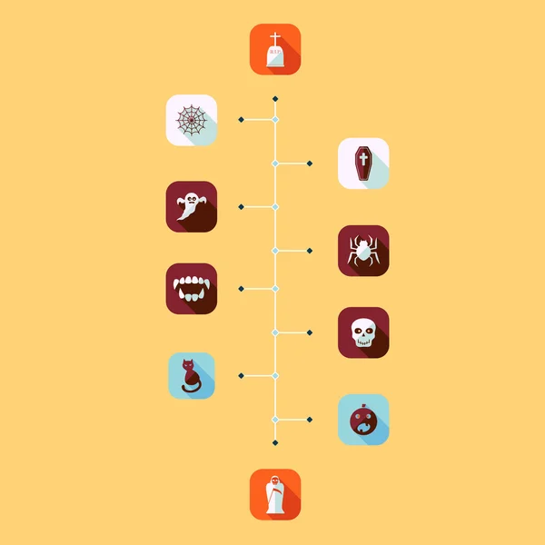 Установить икону современного дизайна для праздника Хэллоуин — стоковый вектор