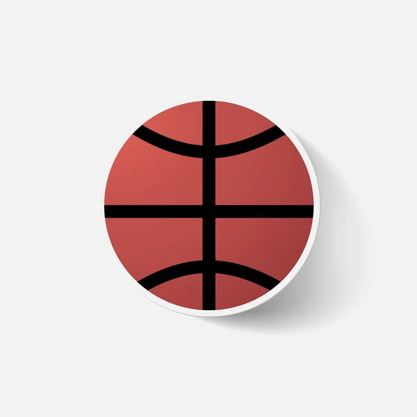 Наклейка: баскетбол — стоковый вектор