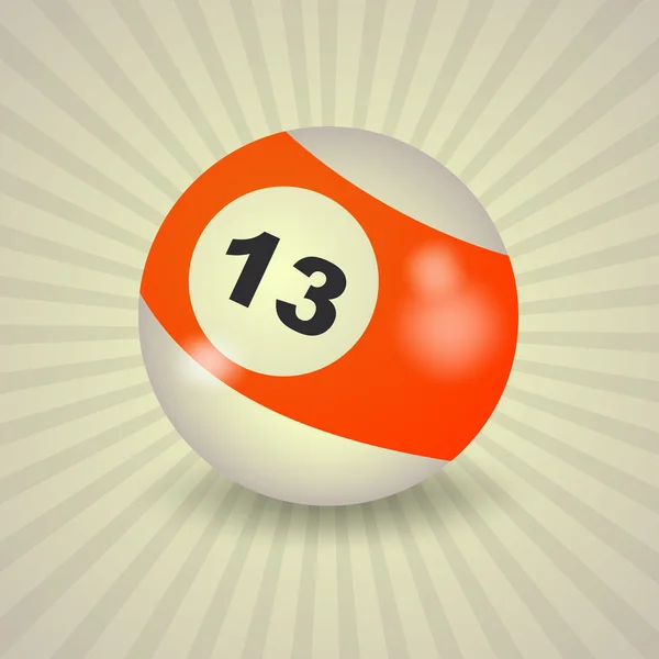 Ballon de billard américain numéro 13 — Image vectorielle