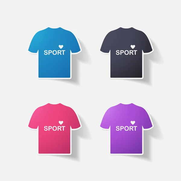 Papel clipado adesivo: t-shirt para esportes — Vetor de Stock