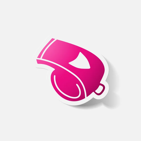 Papier geknipte sticker: fluit — Stockvector