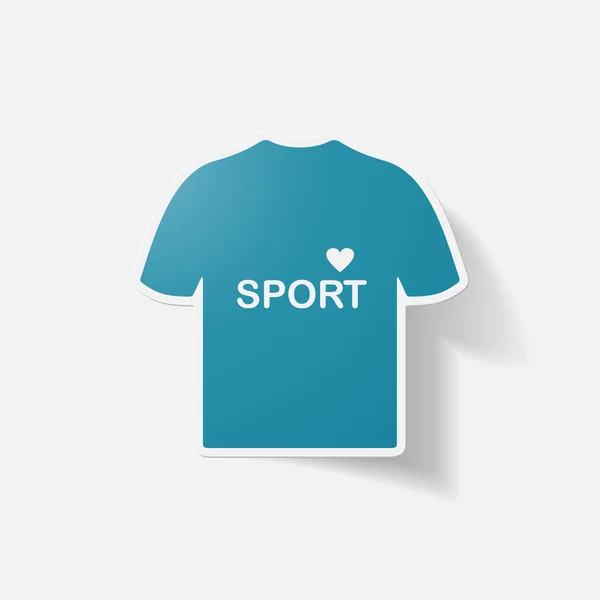 Pegatina recortada de papel: camiseta para deportes — Archivo Imágenes Vectoriales